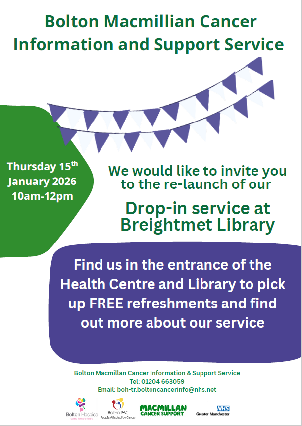 Re-Launch of the Bolton Macmillan Cancer Information and Support Service at Breightmet Library