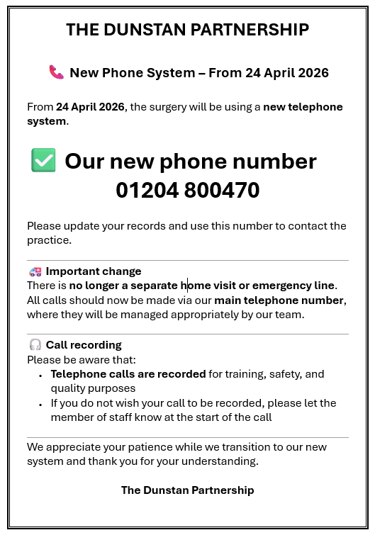 Change of Telephone Number Poster